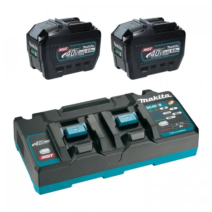 Makita T-04101 40V Max Xgt Dual Port Rapid Charger Starter Kit (8.0Ah X2) 1