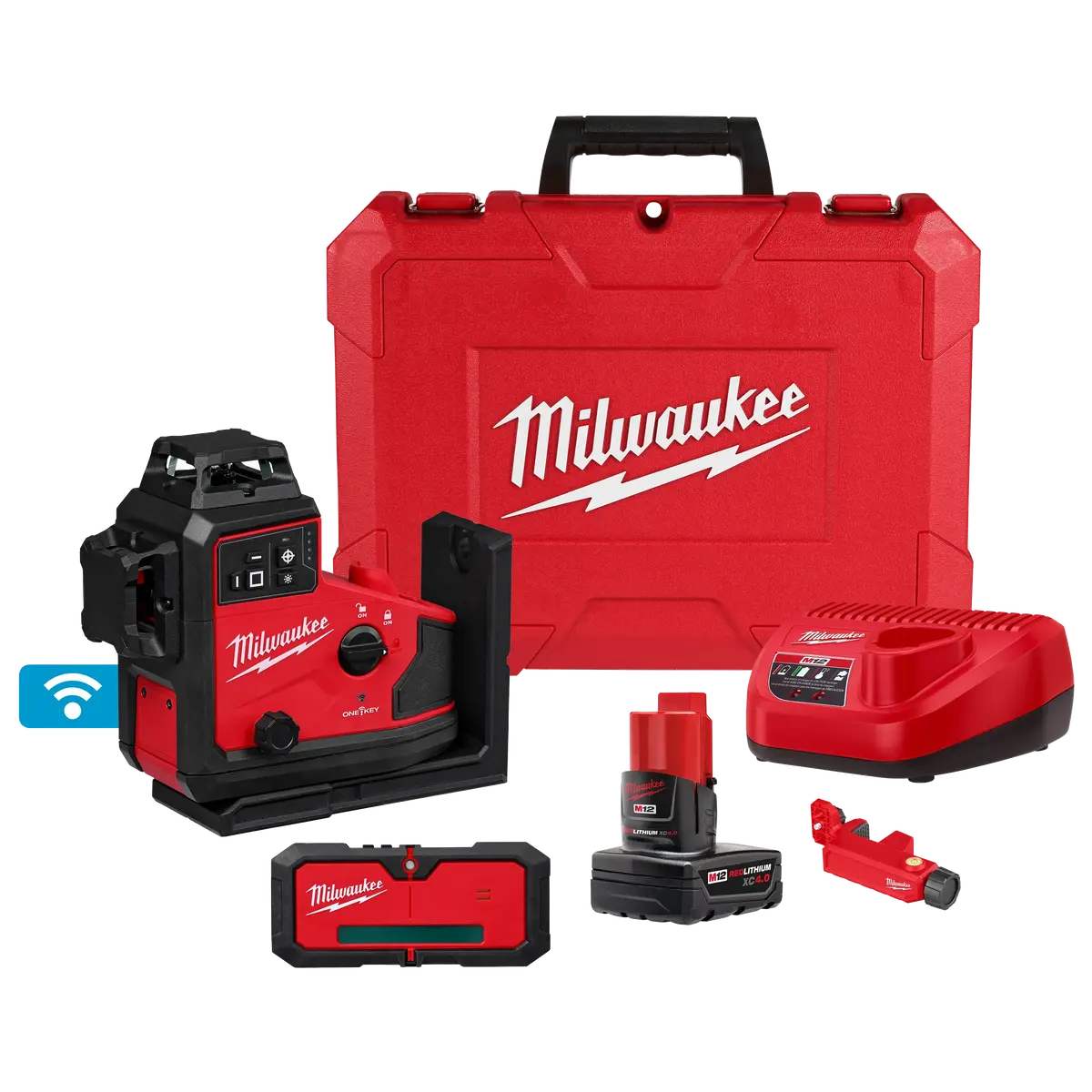 Milwaukee 3642-21 M12 360X3 Green Line Laser Kit, Auto-Align 1