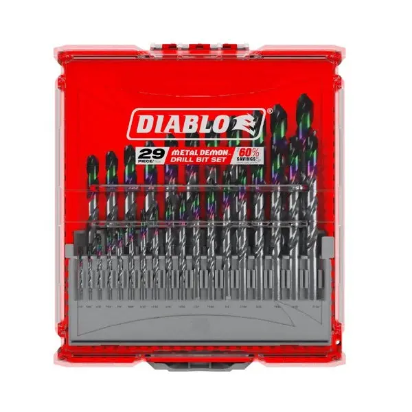 Diablo Dmd-S29 Metal Demon Drill Bit Set For  Mild, Hardened And Stainless Steels (29 Pc-Set) 1