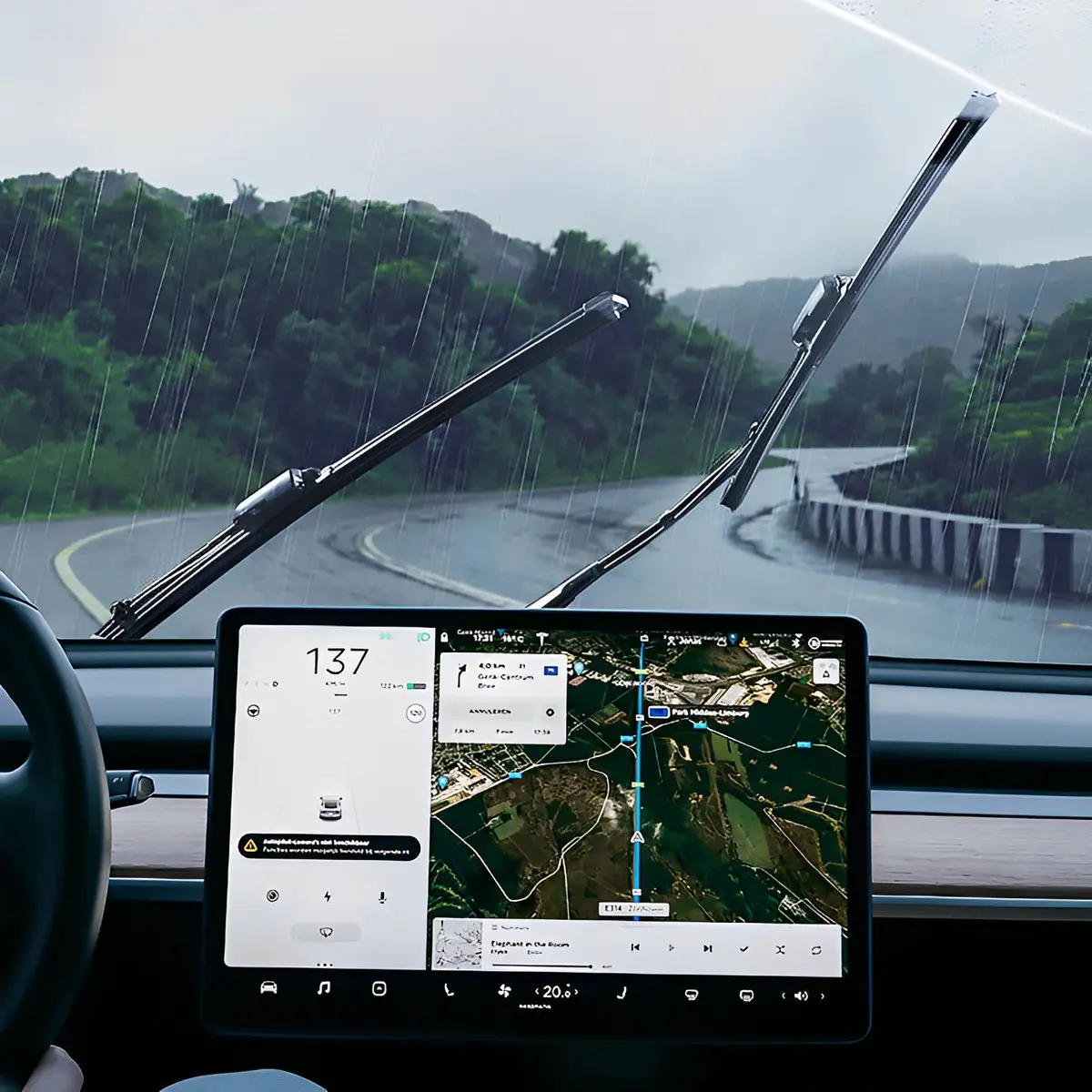 Silicone Windshield Wiper Blades For Tesla Model 3/Y (Set Of 2) 1