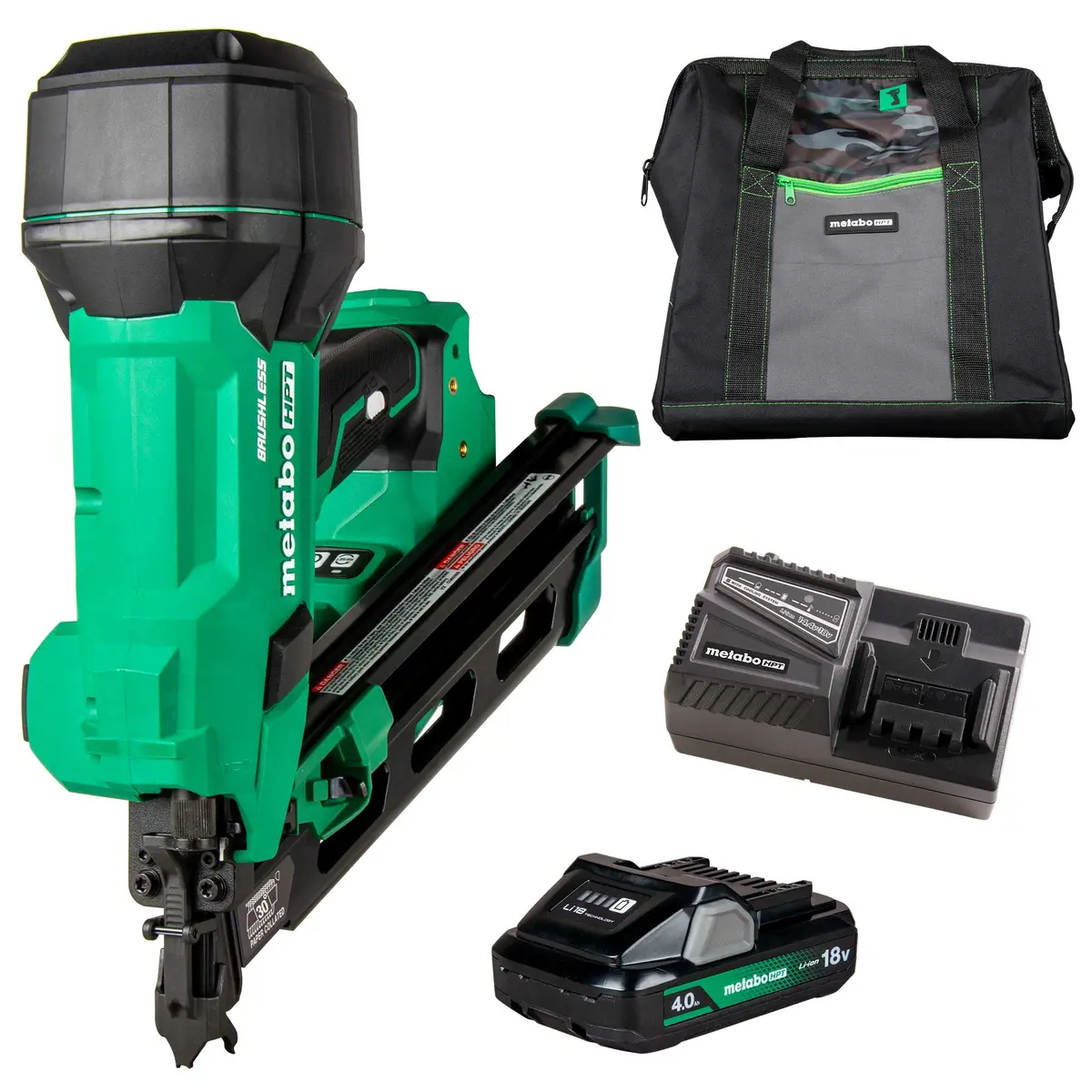 Metabo Hpt Nr1890dcam 18V Multivolt Cordless 30 Degree 3-1/2 In. Paper Tape Framing Nailer (1X4.0Ah) 1