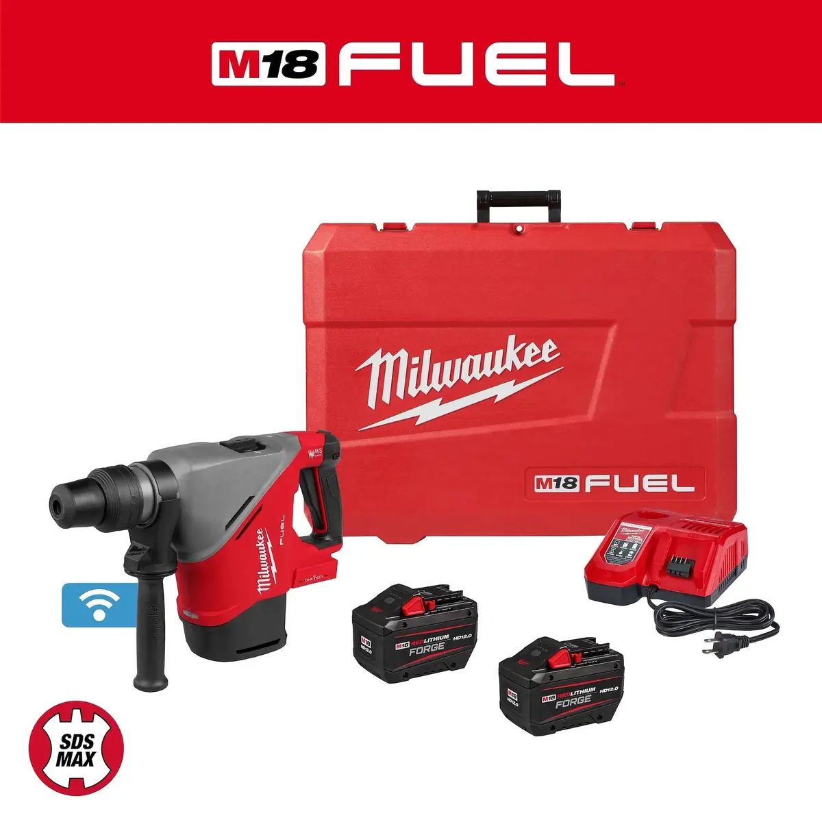 Milwaukee 2917-22Hd M18 Fuel™ 1-9/16 In. Sds Max Rotary Hammer Kit W/ One Key™ 1
