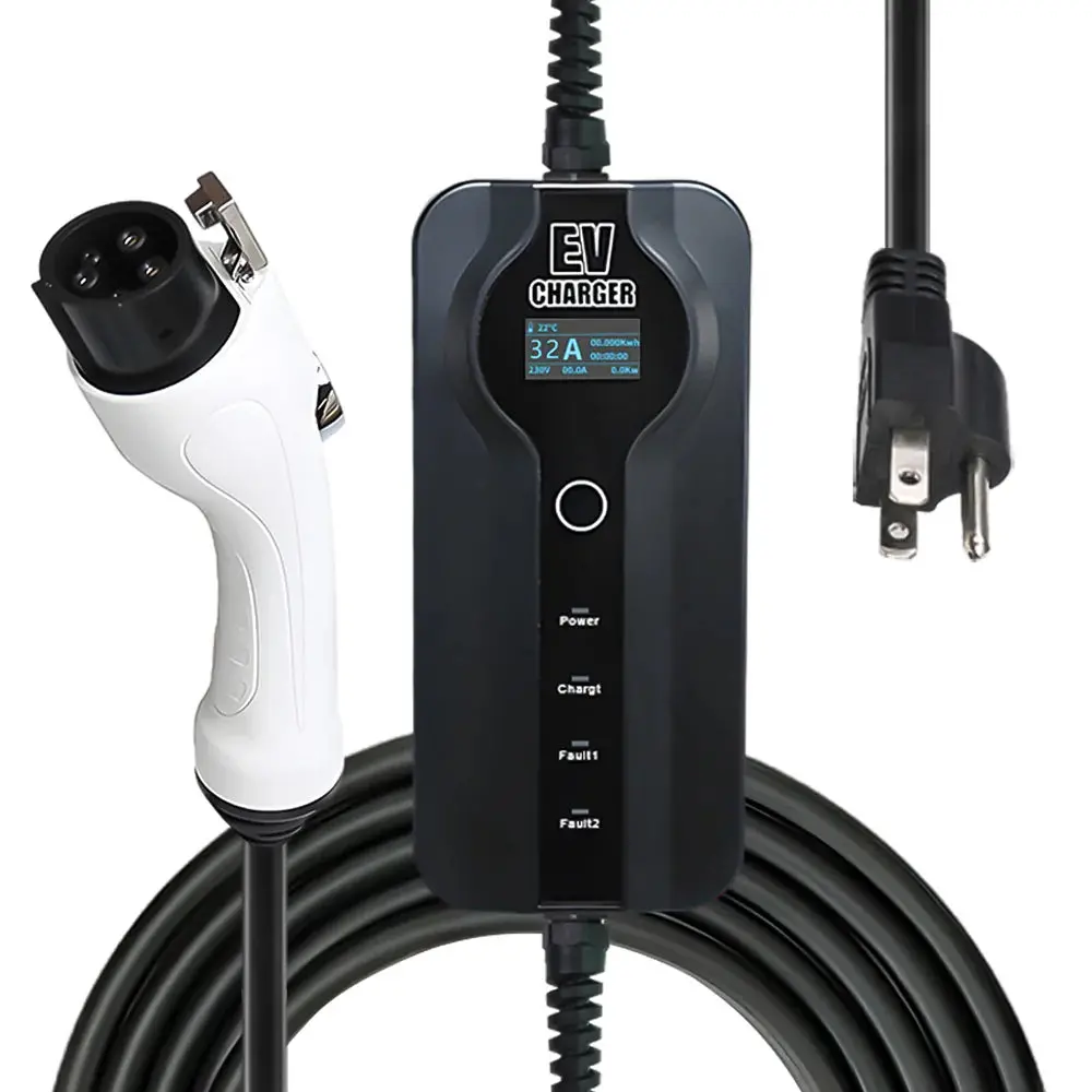 Portable Charger 16A/32A Adjustable Mode 2 Level 2 Household Waterproof Ev Charger For Tesla Model S/X/3/Y 1