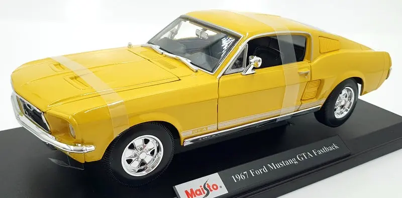 Maisto 1/18 Scale Diecast 46629 - 1967 Ford Mustang Gta Fastback Yellow 1