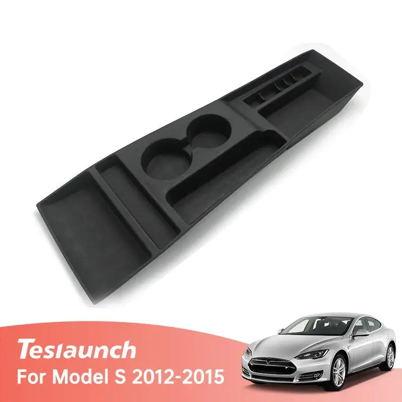 Model S Center Console Organizer Storage Box, Cup Holder Container For Tesla(2012-2015) 1