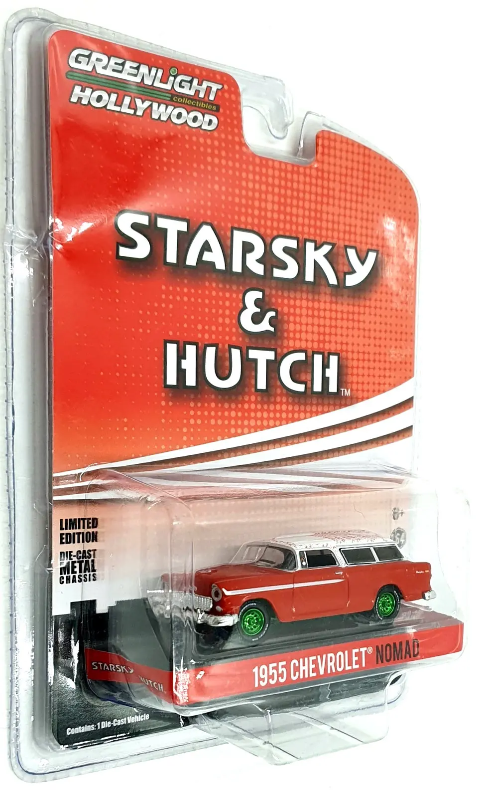 Greenlight 1/64 Scale 44855-A - 1955 Chevrolet Nomad Starsky And Hutch Chase Red 1