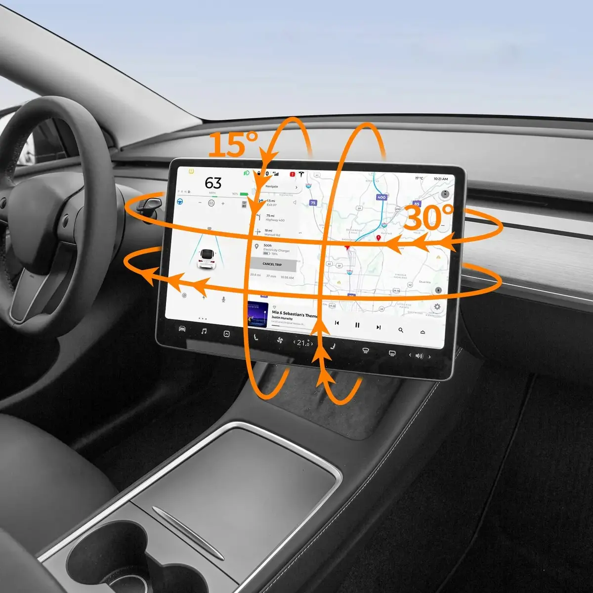 2024+ Model 3 Highland Screen Rotating Swivel Mount For Tesla 1