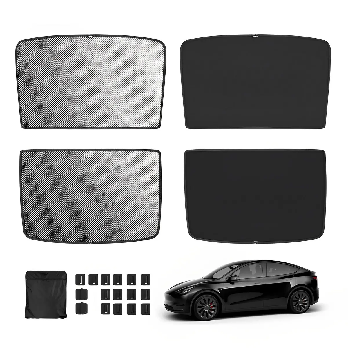 Upgrade Built-In Reflective Sunroof Sunshade For Model Y / Model 3 1