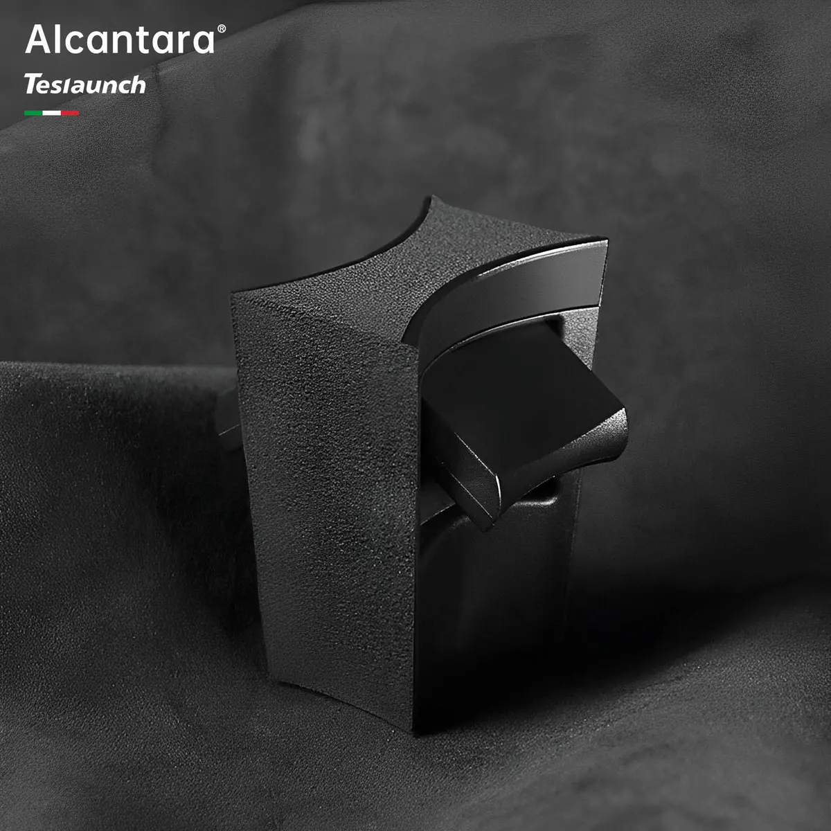Alcantara Cup Holder Limiter For Tesla Model 3/Y (2021-2023) 1
