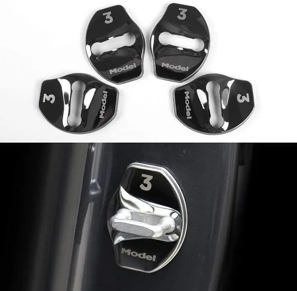 Model 3/Y Door Latch Lock Covers Cf Coated (Set Of 4) 1