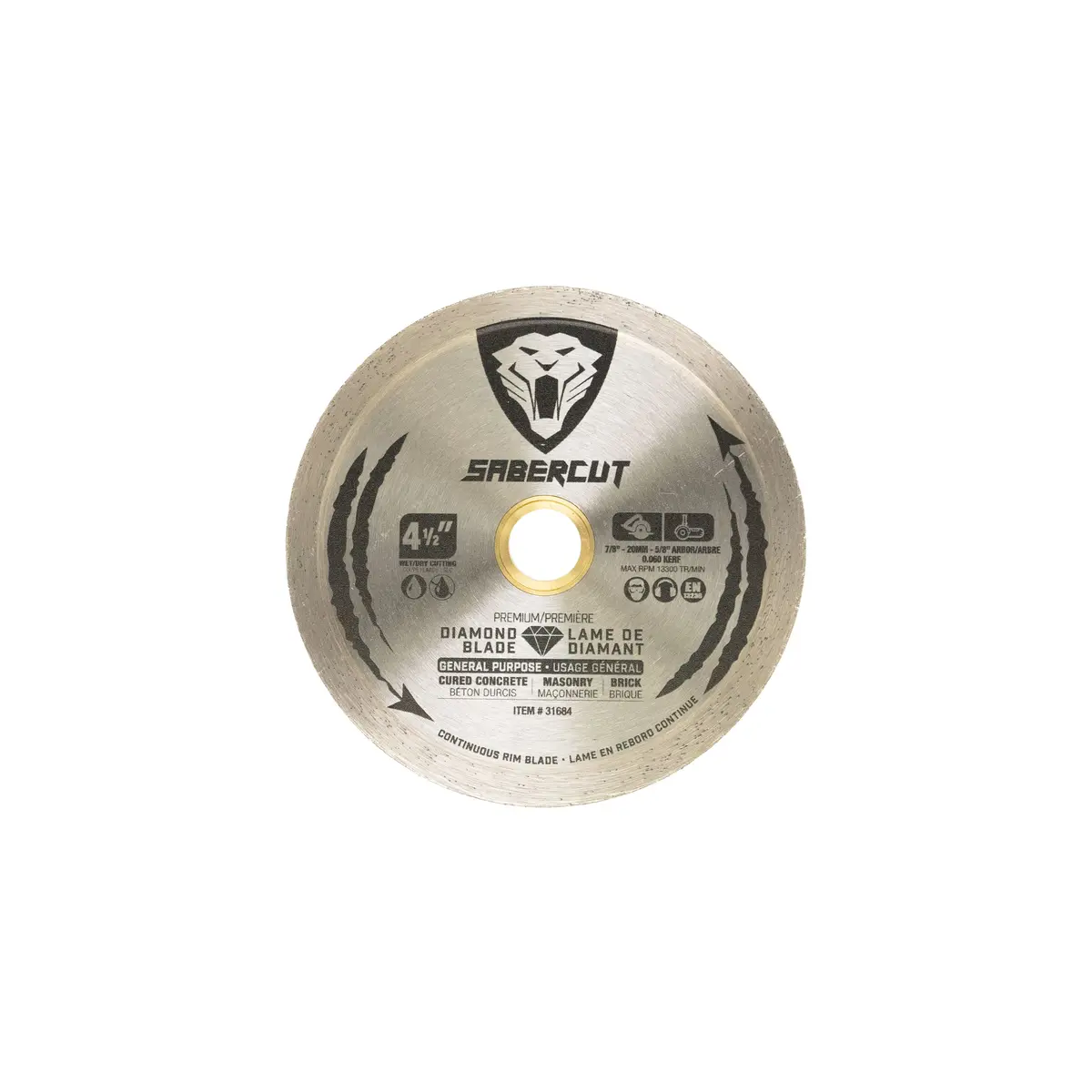 Sabercut 4-1/2 In. General Purpose Concrete, Brick & Masonry Continuous Diamond Blade 1