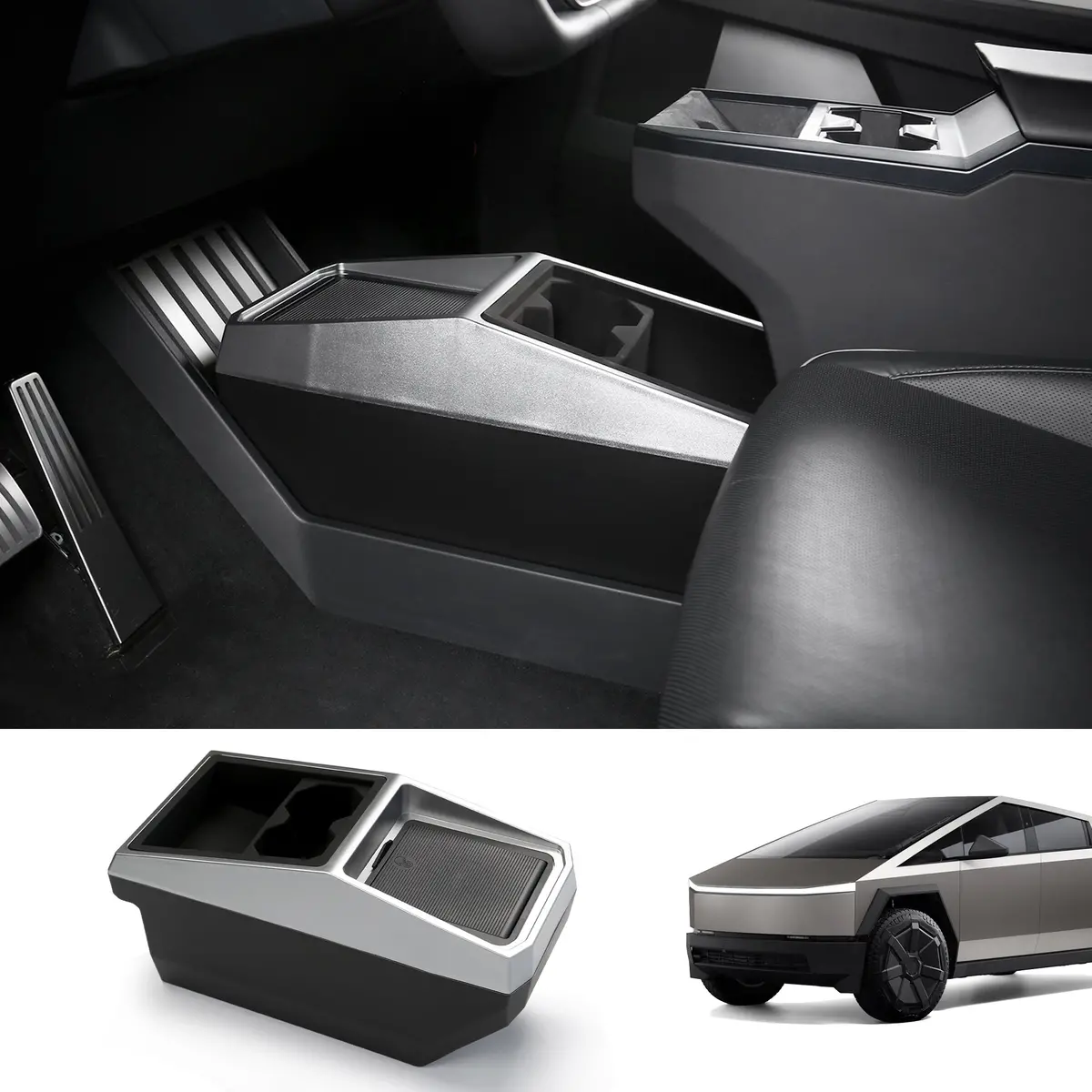 Center Console Floor Organizer For Cybertruck 1