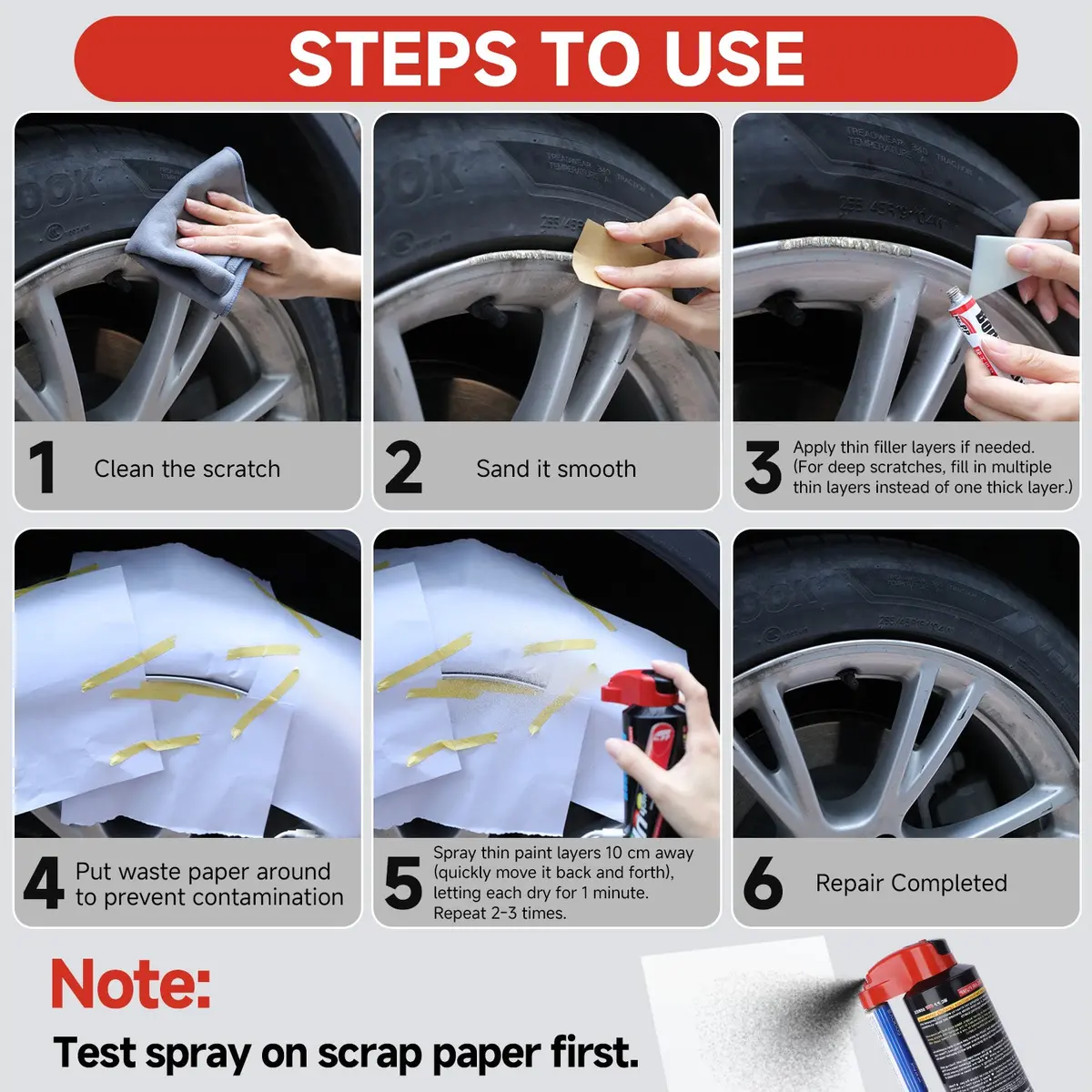 Wheel Rims Touch Up Paint Electric Sprayer Repair Kit For Tesla 3/Y/S/X 3