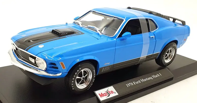 Maisto 1/18 Scale Diecast 46629 - 1970 Ford Mustang Mach 1 - Blue 1