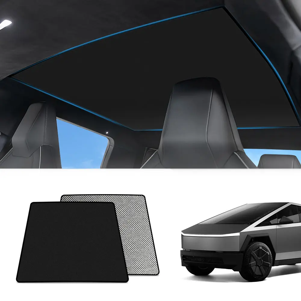 Electrostatic Adsorption Sunroof Ice Crystal Glass Roof Sunshade For Cybertruck 1