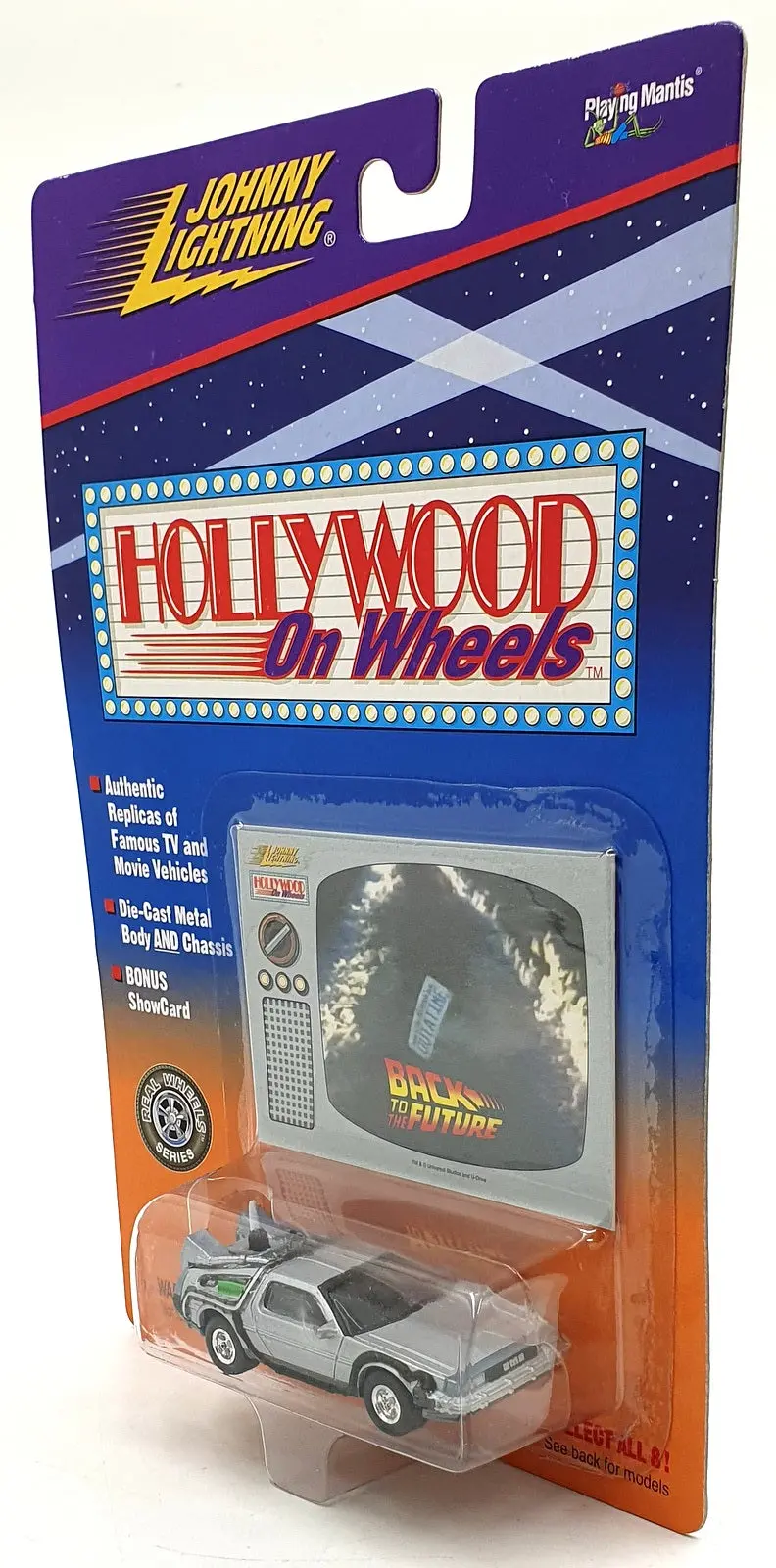 Johnny Lightning 1/64 Scale 431-01 - Delorean Back To The Future Car - Show Card 1