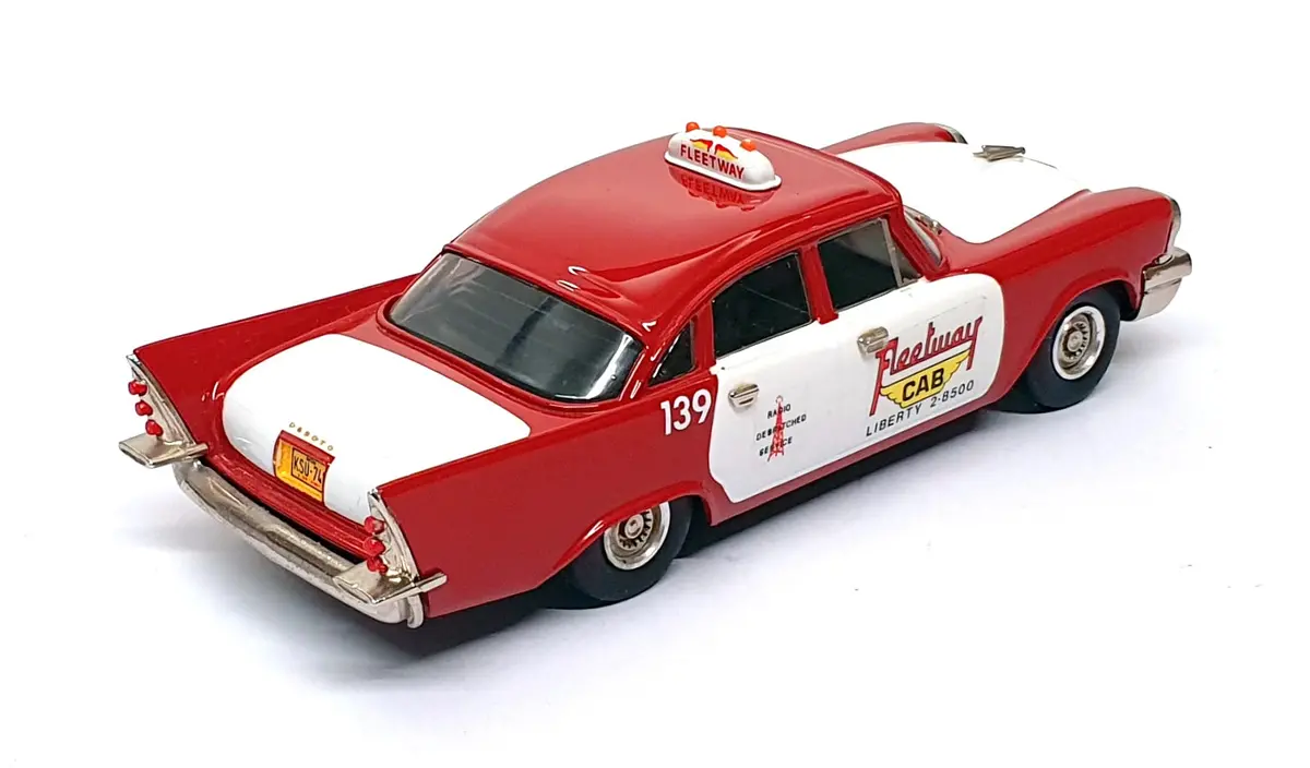 Small Wheels 1/43 Scale Sw12t - 1957 Desoto Firesweep Taxi Fleetway - Red/White 2