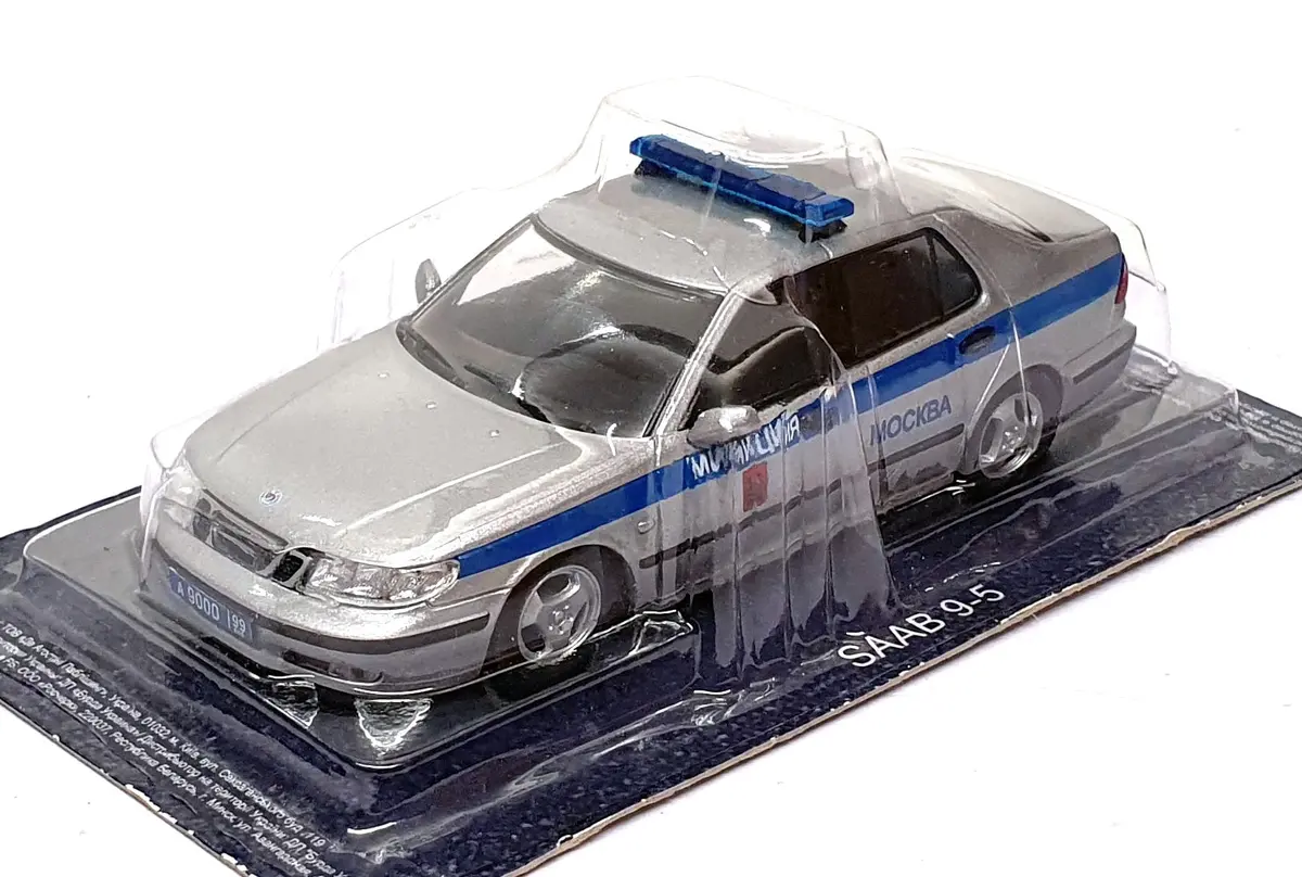 Altaya 1/43 Scale Diecast Rp01s - Saab 95 Russia Police Car - Silver 1