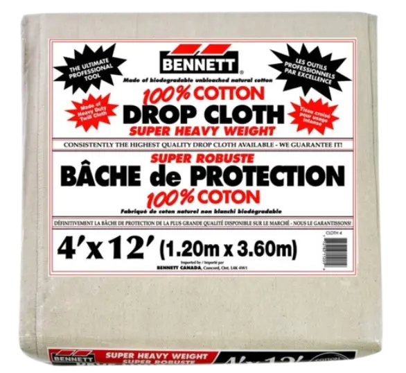 Bennett Plscloth4 4Ft X 12Ft Canvas Drop Cloth 1