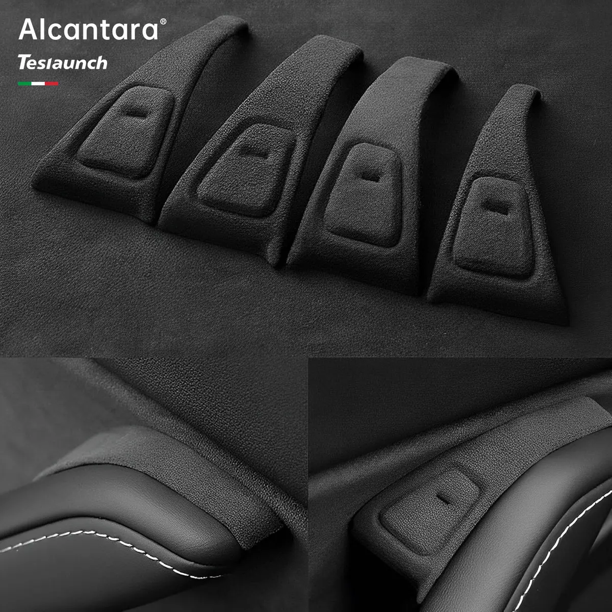 Alcantara Door Button Switch Cover For Tesla Model 3/Y (2017-2023) 1