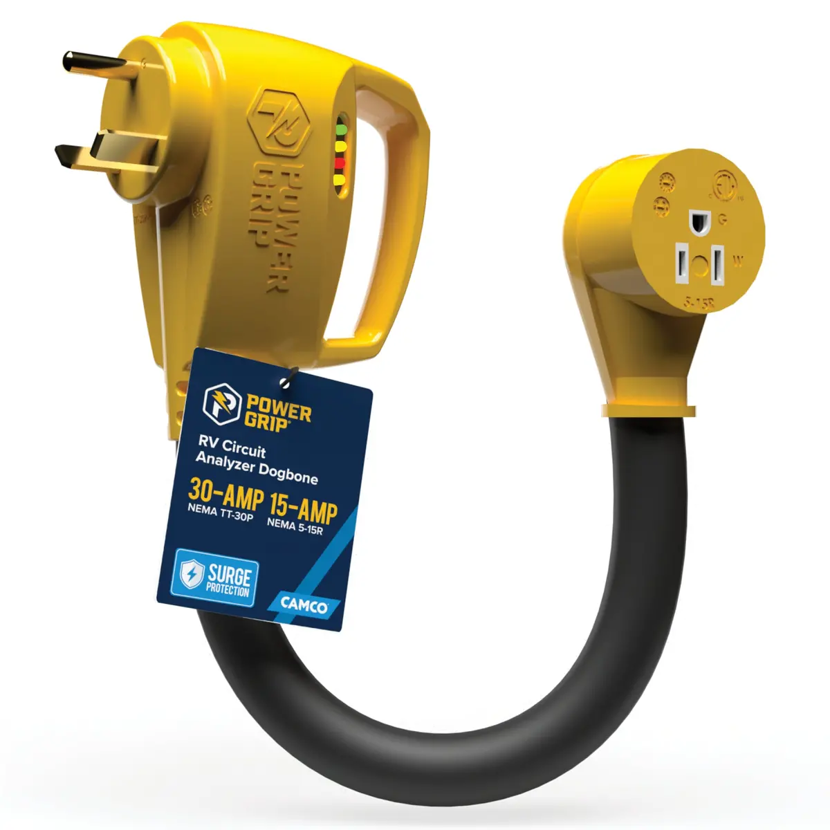 Powergrip-Dogbone 12" 30Am/15Af, Analyzer/Surge Protect(E/F) 1