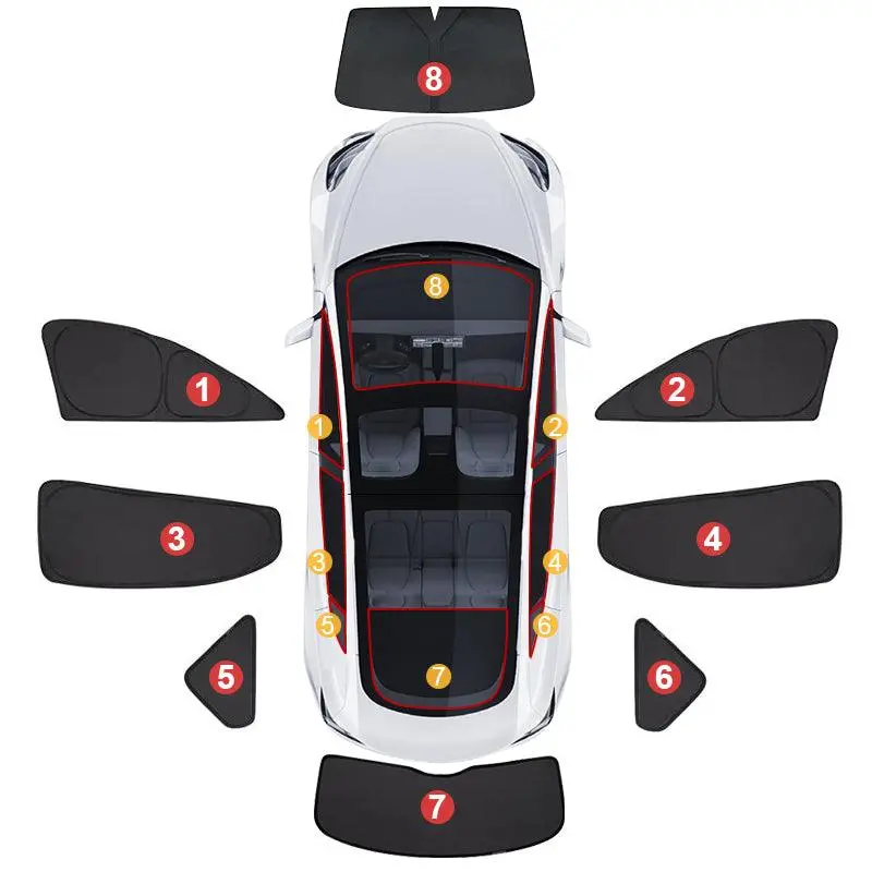 Model S(2012+)  Privacy Thermal Insulated Curtains Window Camping Sunshades For Tesla 7