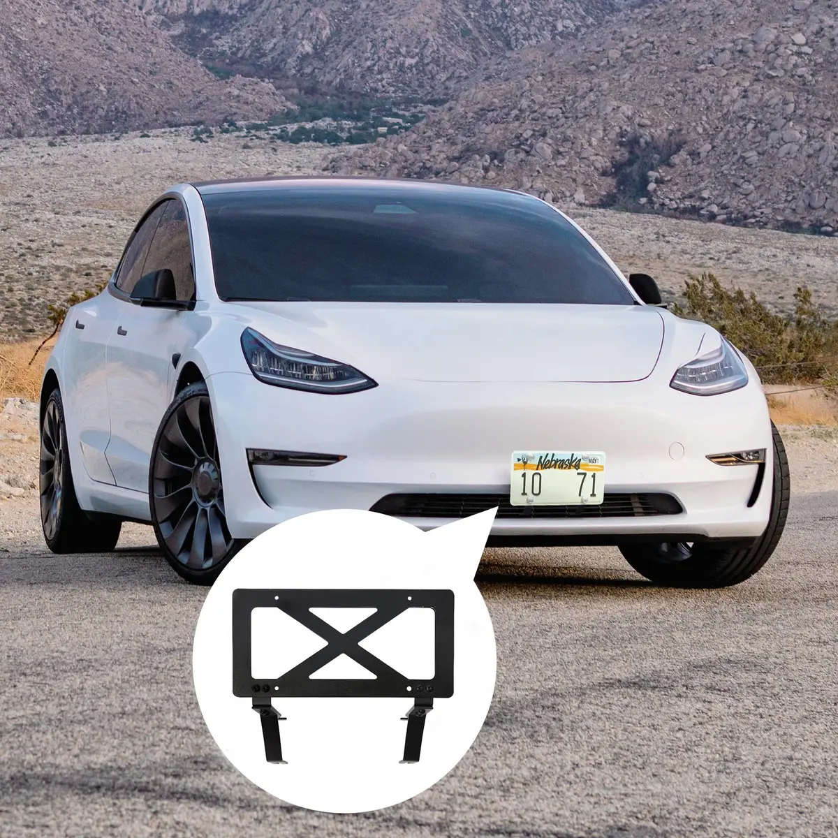 No Drill Model 3/Y Front License Plate Frame For Tesla- No Adhesives, Quick Install 2
