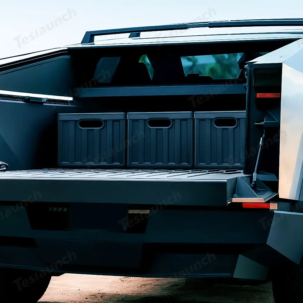 Foldable Vault Cargo Bins For Tesla Cybertruck 1