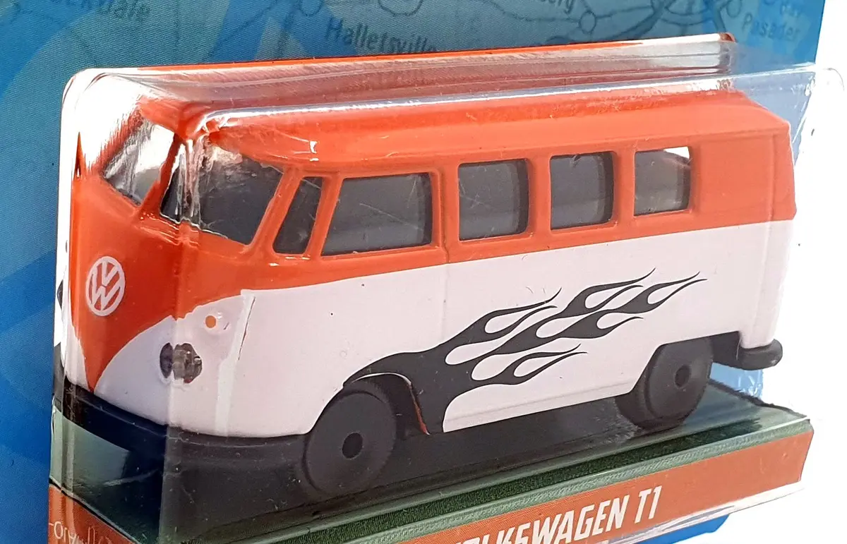 Jada Toys 1/64 Scale 100426H - Volkswagen T1 Van - Orange/White 1