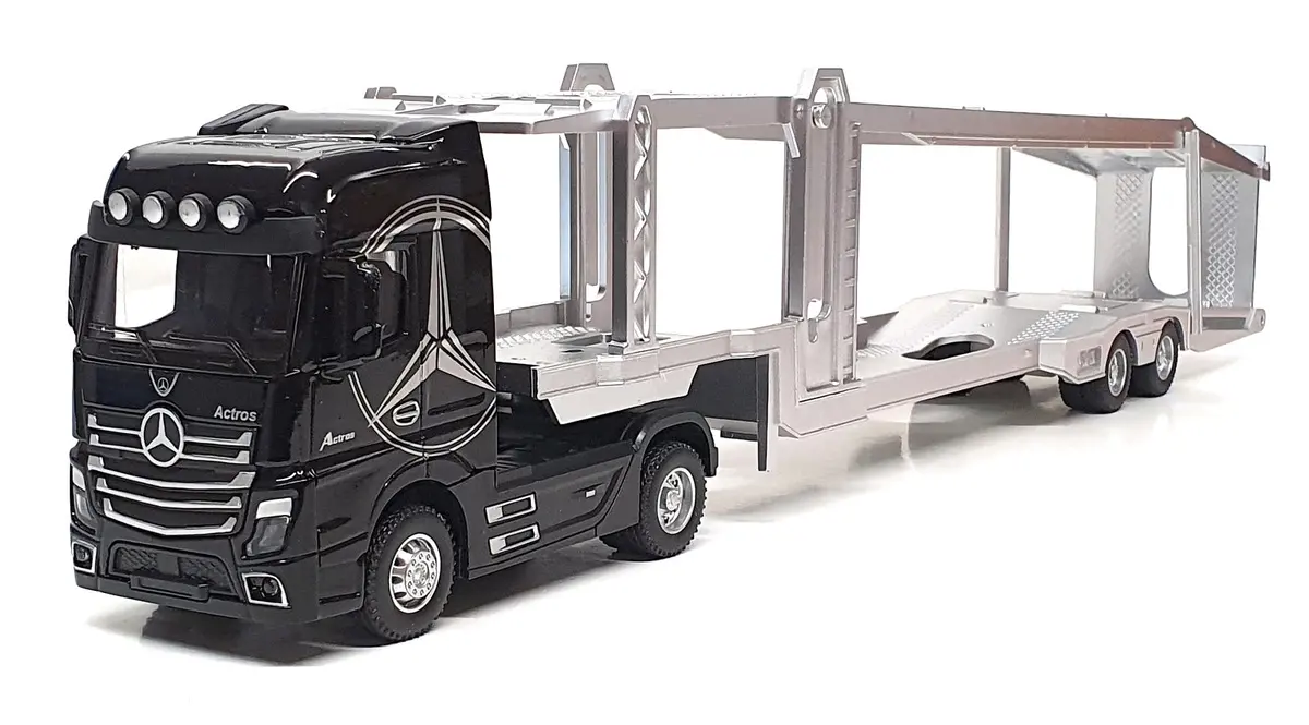 Auto Model Diecast Jg260 - Mercedes Benz Actros Car Transporter - Black 1
