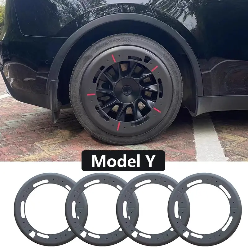 Fully Wrapped Wheel Cover Hubcap For Tesla Model Y 20'' Induction Wheels (4 Pcs) 1