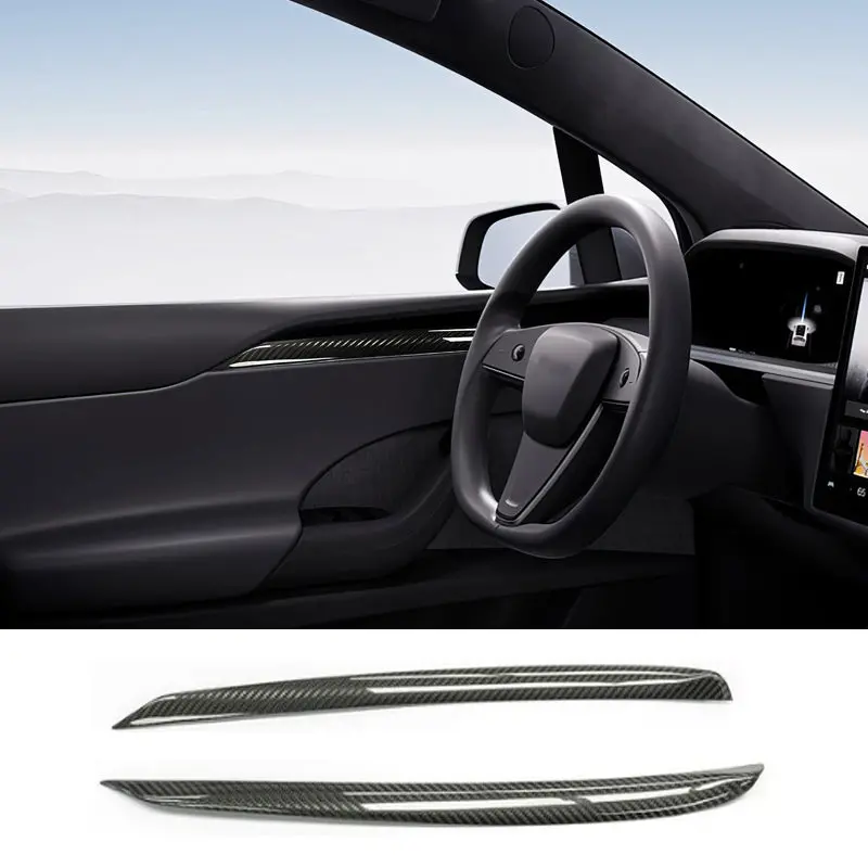 [Real Carbon Fiber] Door Trim Cover For Tesla Model X 2021+ 1
