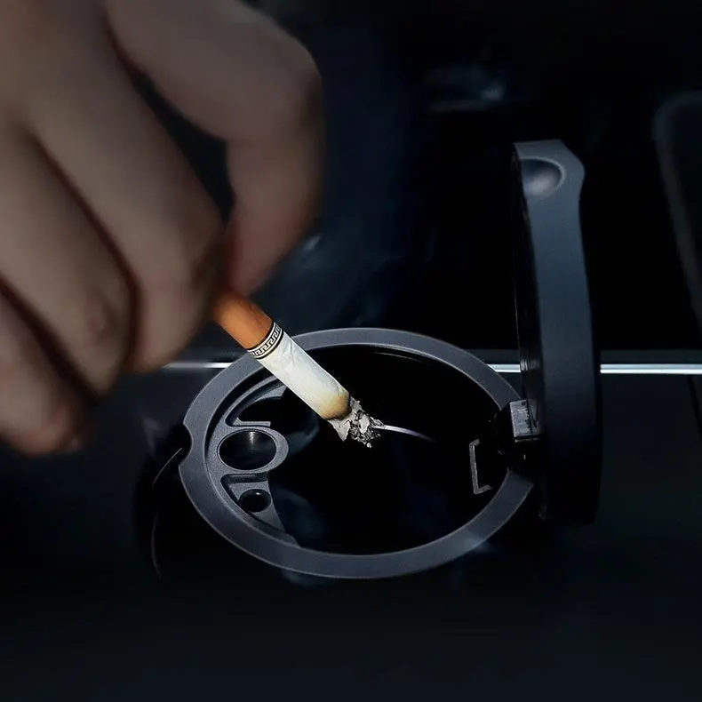 Vehicle Ashtray With Smell-Proof Lid And Led Light For Tesla Model 3/Y/X/S 1