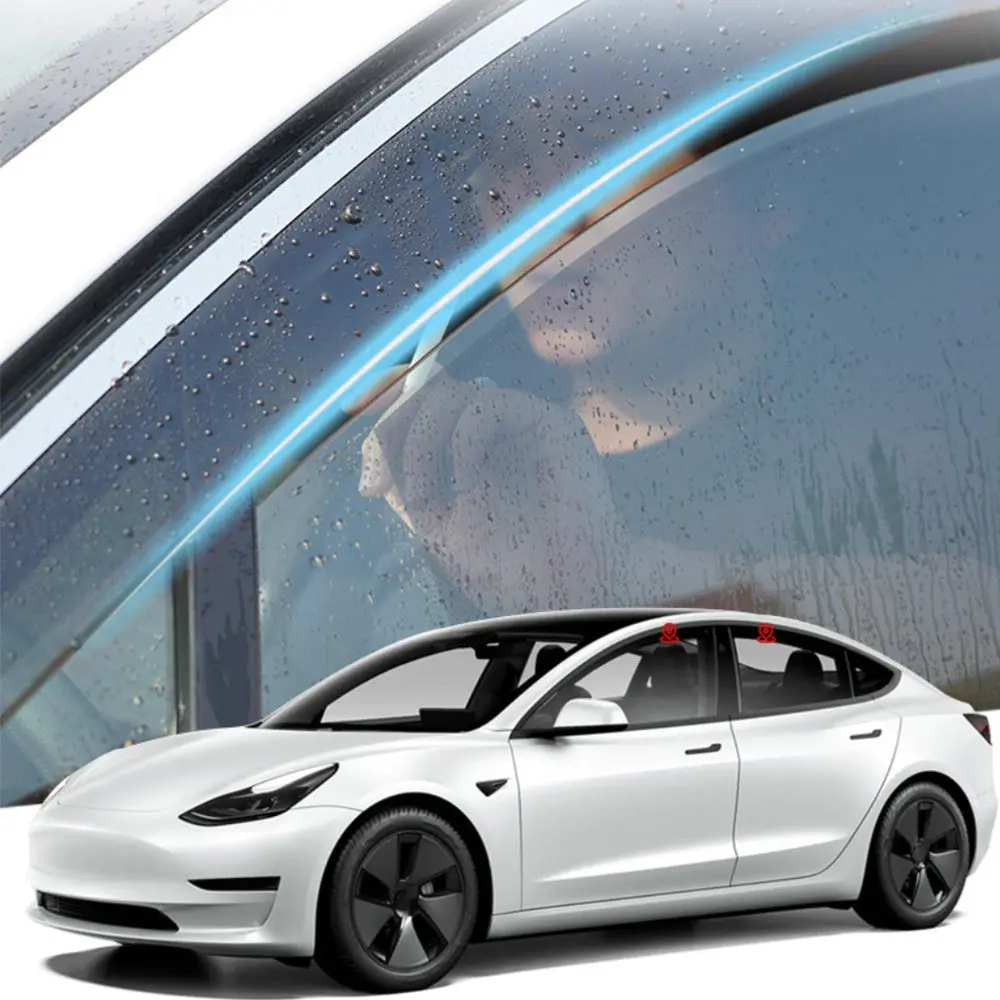 Rain Guard Side Window Deflectors (4 Pcs) For Tesla Model 3/Y 1