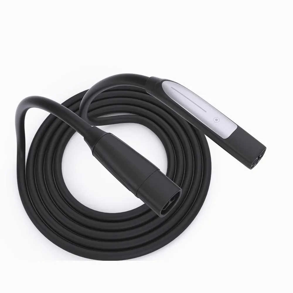48A Ev Charging Extension Cable With One-Button Switch For Tesla M3/Y/S/X-16Ft 1