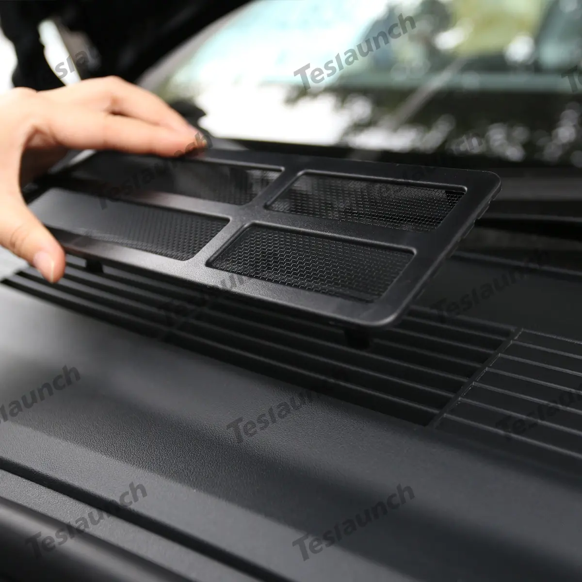 2024+ Model 3 Highland Front Standby Storage Box Cover Air Conditioner Air Inlet Protective Mesh Grill Panel For Tesla 1