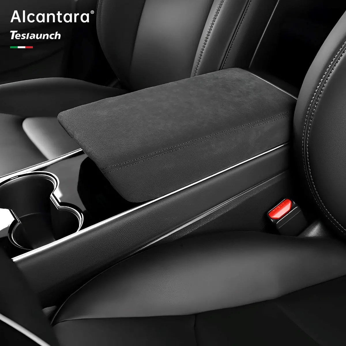 Alcantara Armrest Cover For Tesla Model 3/Y (2017+) 1