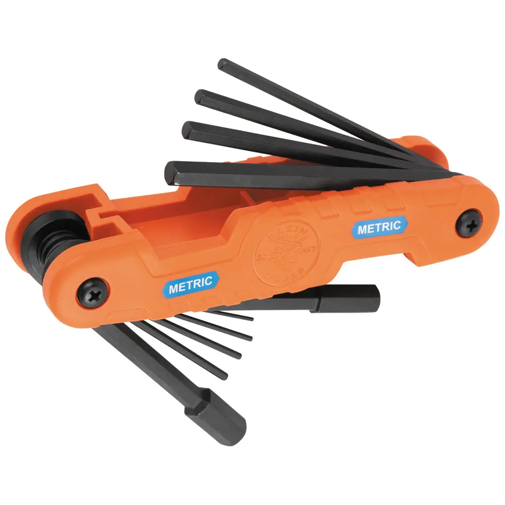 Klein 70550M Pro Folding Hex Key Set 10-Key Metric Sizes 1
