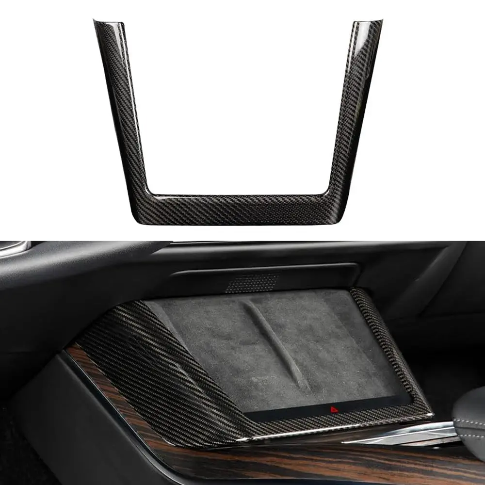 [Real Carbon Fiber] Charging Pad Frame Overlay For Tesla Model S/X 2022+ 1