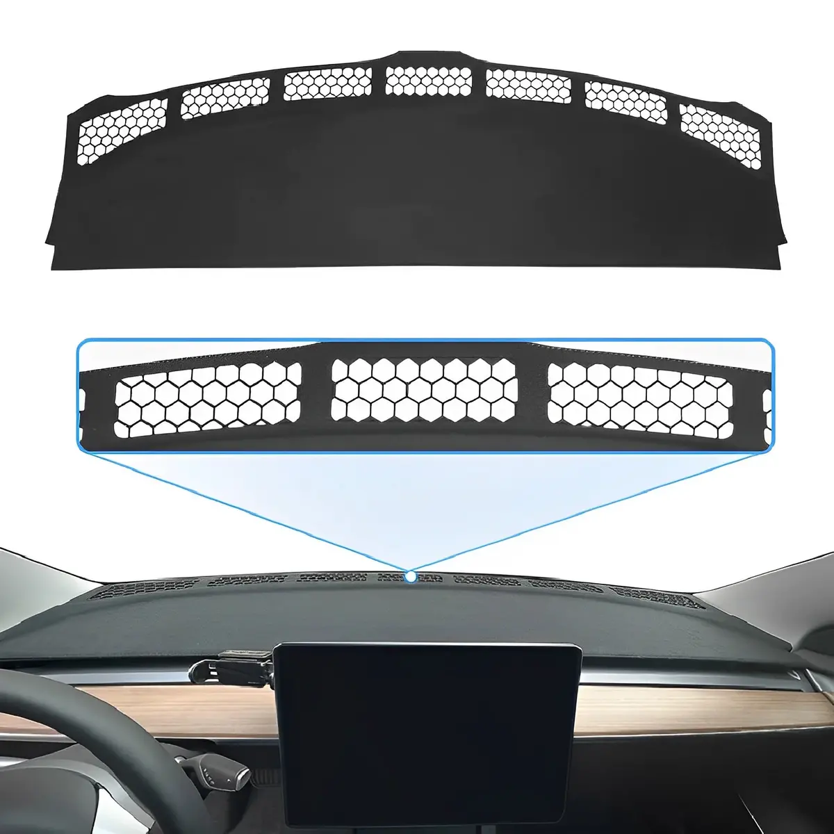 Anti-Glare Dash Mat For Tesla Model 3/Y 1