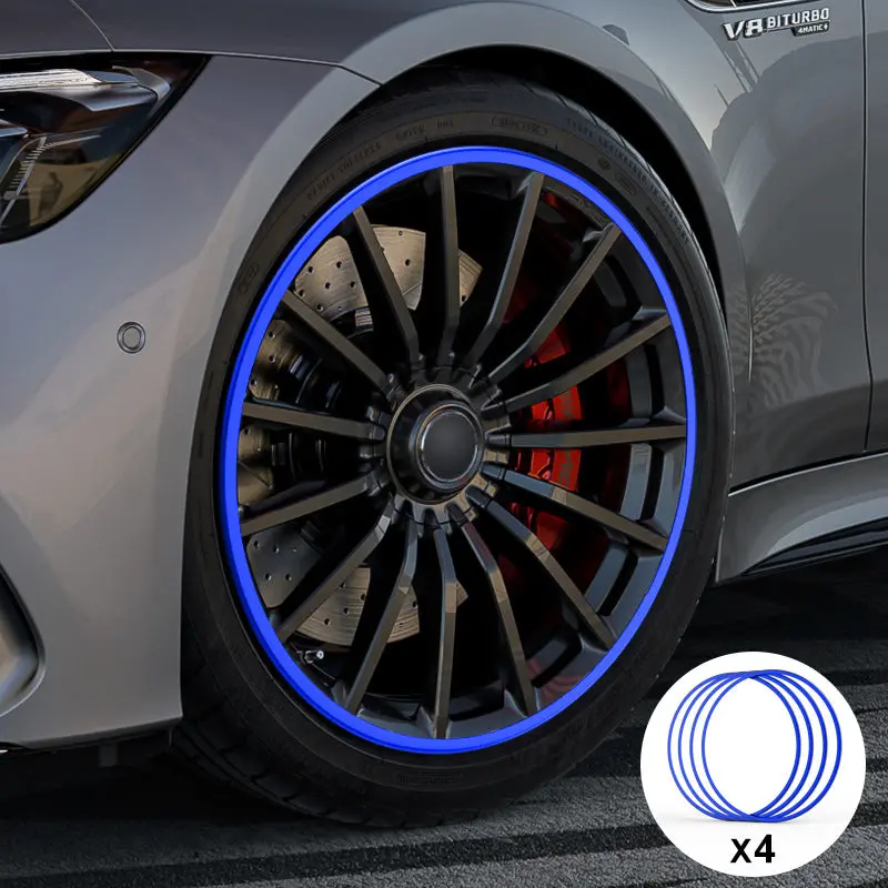 Blue Aluminum Alloy Wheel Rim Protector- Fits All Cars 1