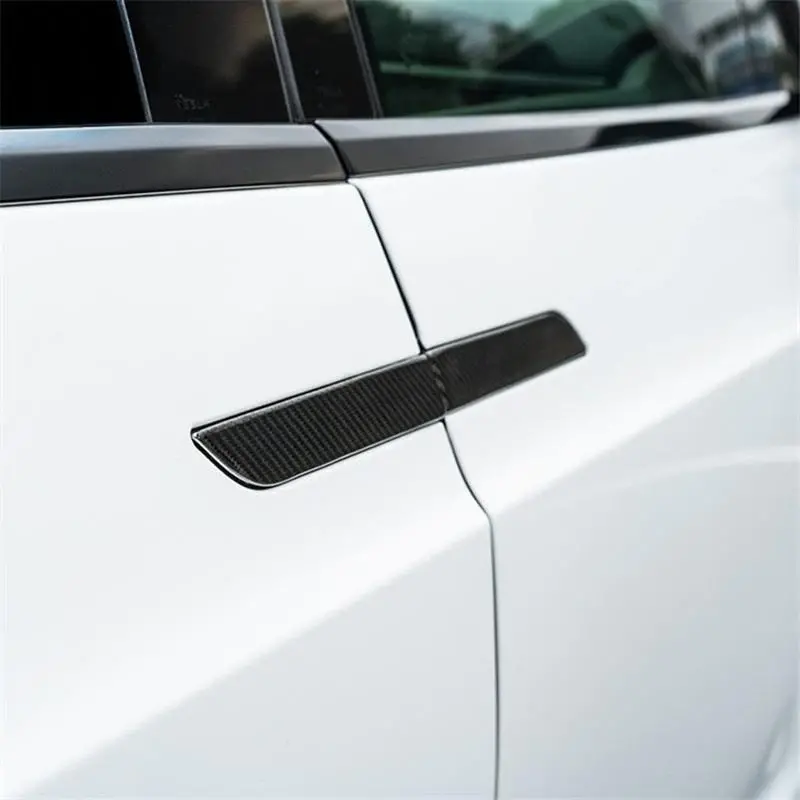 [Real Carbon Fiber] Door Handle Covers (4 Pcs) For Tesla Model S/X 2016-2026 1