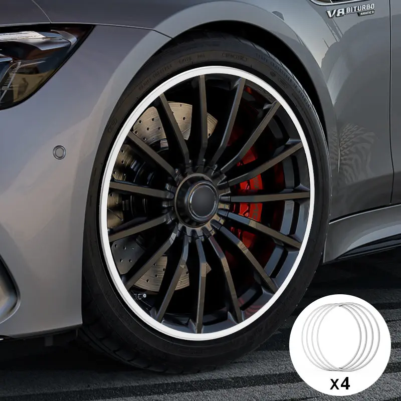 White Aluminum Alloy Wheel Rim Protector- Fits All Cars 1