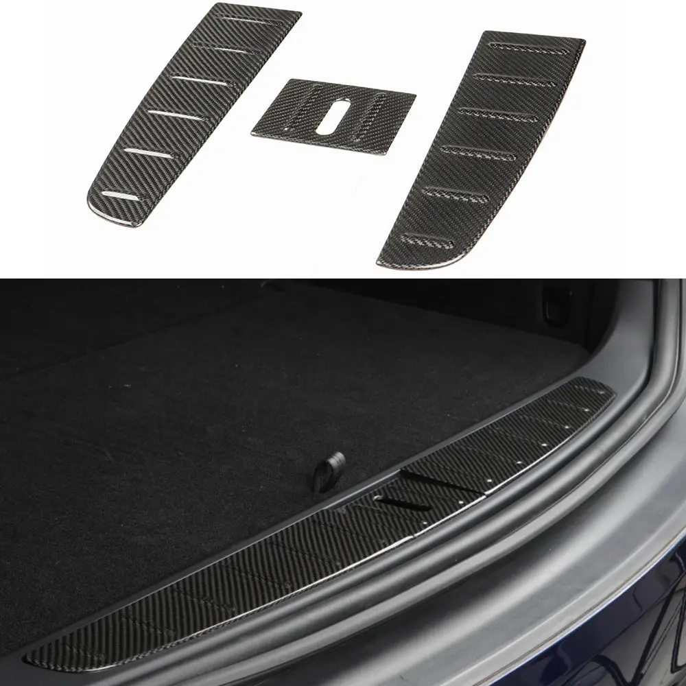 [Real Carbon Fiber] Trunk Sill Trim Covers (3 Pcs) For Tesla Model X 2015-2023 1
