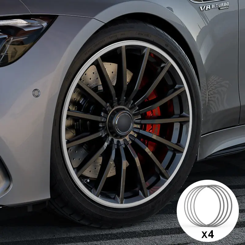 Silver Aluminum Alloy Wheel Rim Protector- Fits All Cars 1