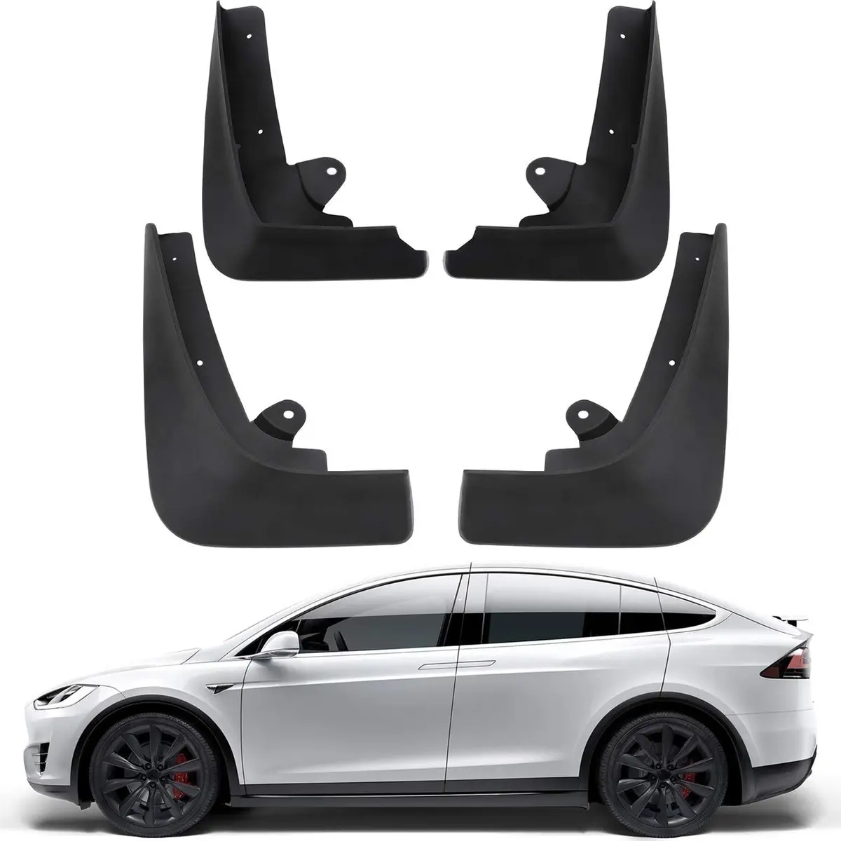 Mud Flaps Splash Guards For Tesla Model X (4 Pcs) (2015-2020) 1