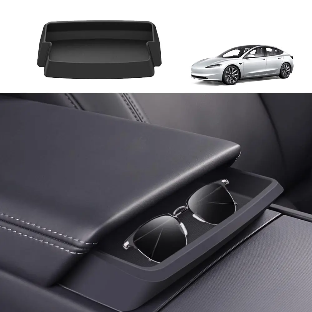 Center Console Armrest Sunglasses Storage Box For Tesla Model 3 Highland 2024+ 1