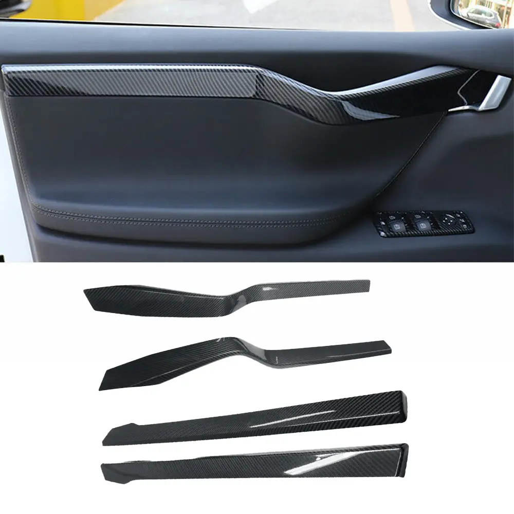 [Real Carbon Fiber] Inner Door Panel Trim Strips For Tesla Model X (2014-2020) 1