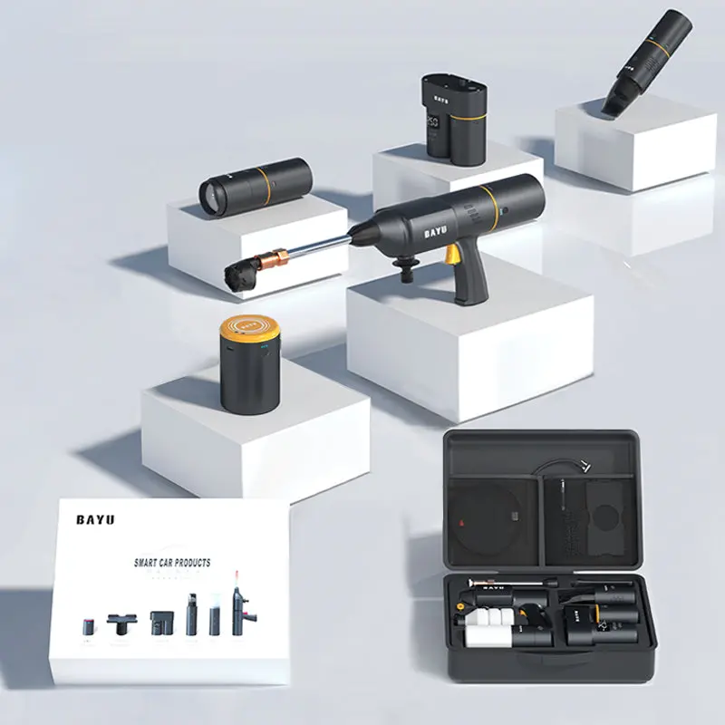 Teslaunch X Bayu All In One Multifunctional Car Kit - Car Washer, Air Pump, Vacuum Cleaner, Glare Flashlight, Mobile Phone Charger 2
