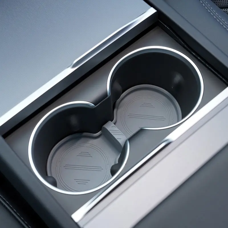 2024+ Model 3 Highland Water Cup Holder Storage Box Console Tpe Silicone Holder Cup Holder Insert For Tesla 2